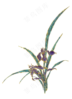 刺绣装饰古风花鸟花卉