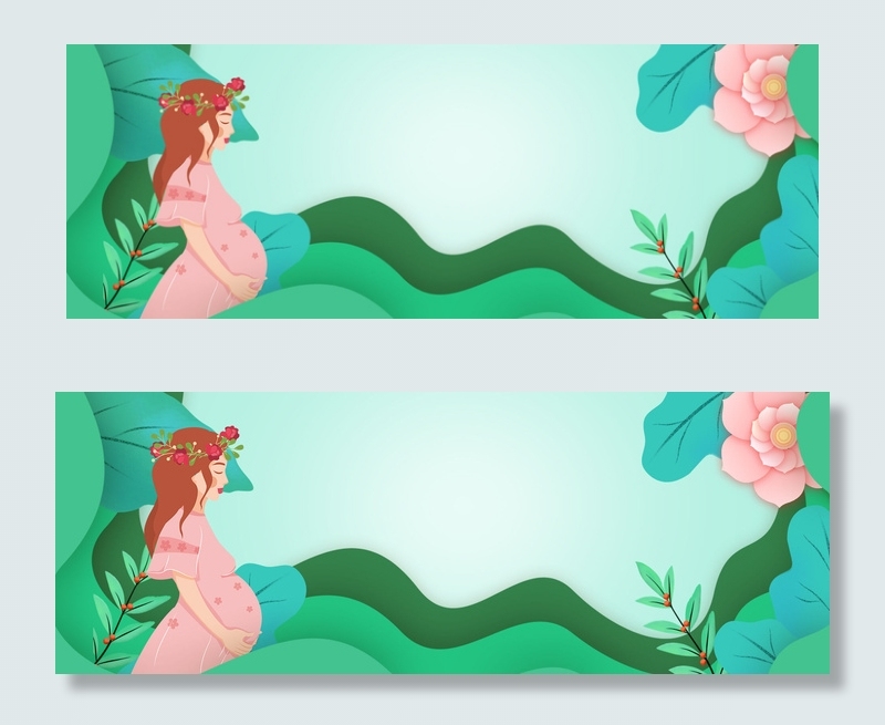 天猫母亲节绿色小清新立体banner