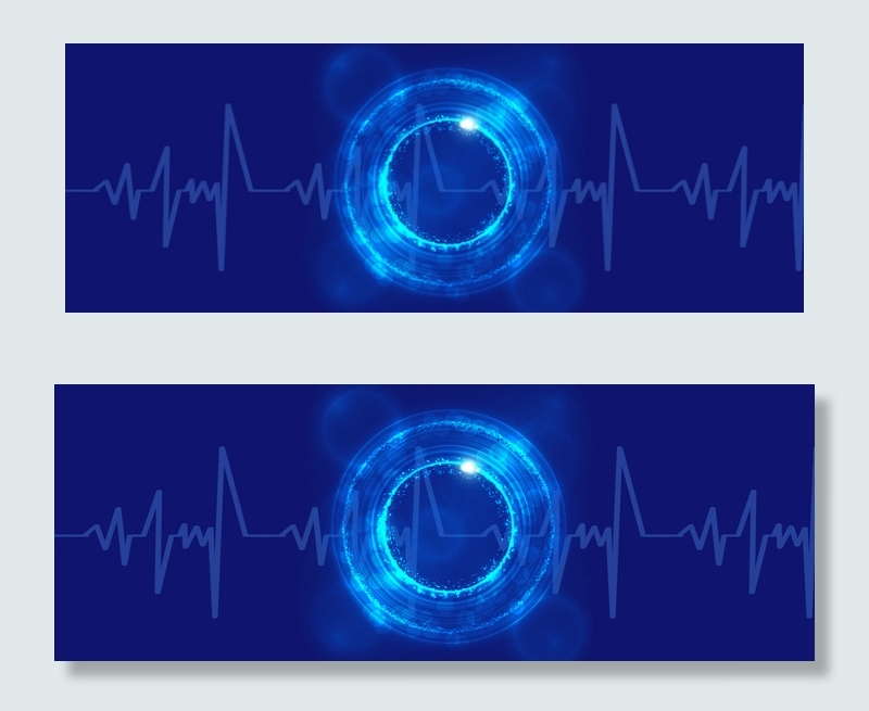 蓝色酷炫心电图平面广告