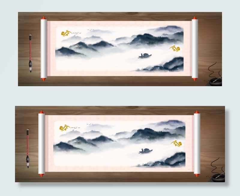 传统书画文艺海报背景素材