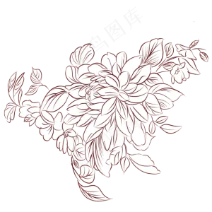 植物花草线条花线稿