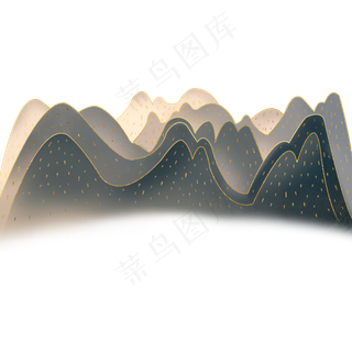 黑金中国风水墨山水