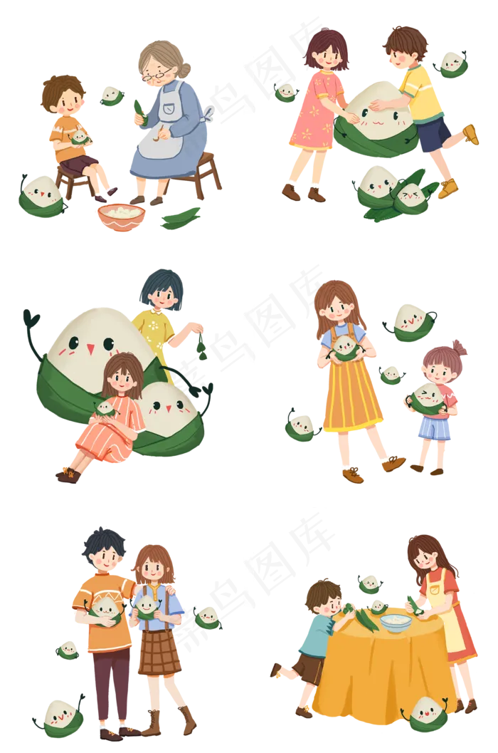 端午节包粽子系列套图(2000X3020(DPI:300))psd模版下载