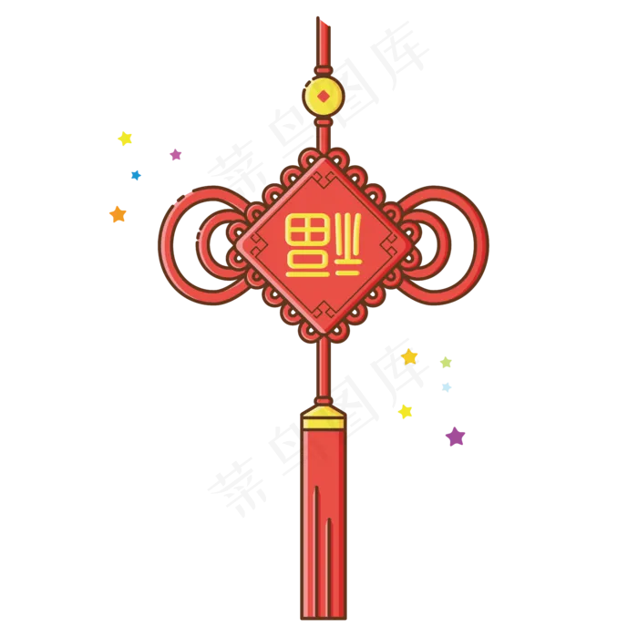 中国结红色喜庆节日装饰图案商用,免抠元素(2000X2000(DPI:300))ai矢量模版下载