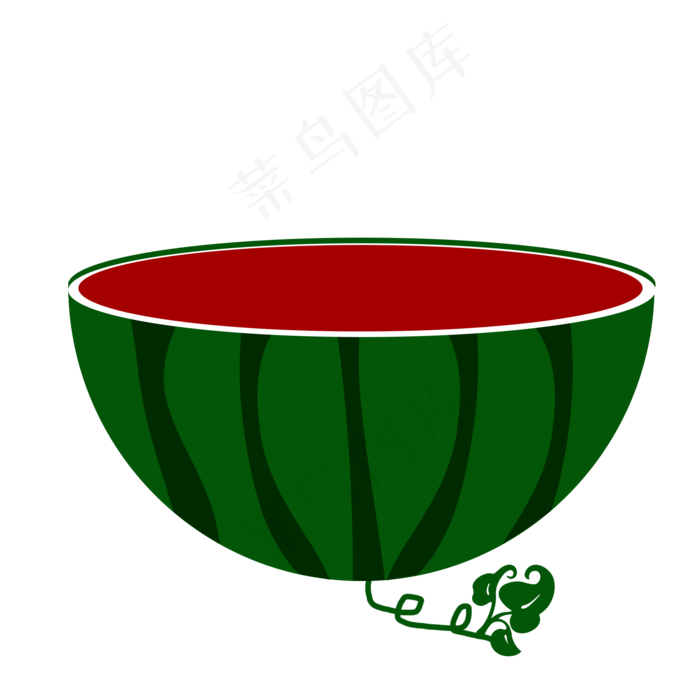 手绘绿色切开的西瓜(2000X2000(DPI:300))psd模版下载