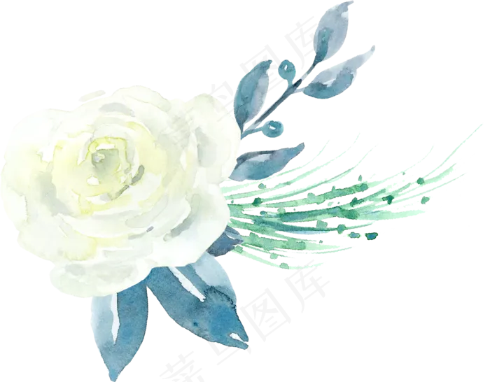 卡通水彩手绘小清新花草,免抠元素(1476*1152px)ai矢量模版下载