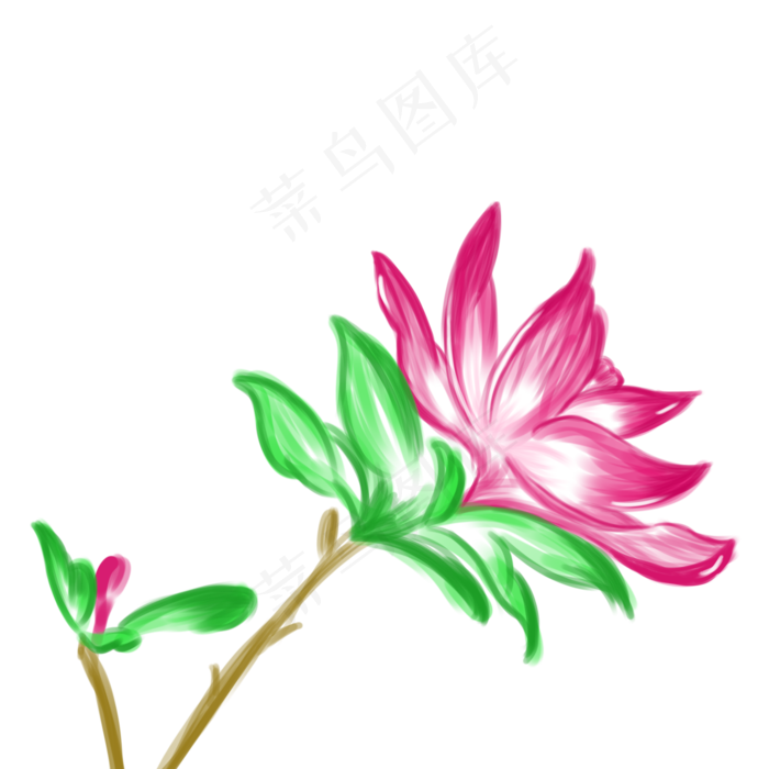创意手绘插图春天花朵PSD源文件(2000X2000(DPI:300))psd模版下载