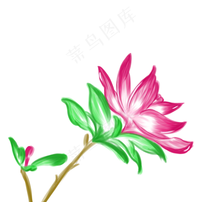 创意手绘插图春天花朵PSD源文件(2000X2000(DPI:300))psd模版下载