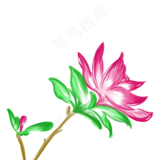 创意手绘插图春天花朵PSD源文件