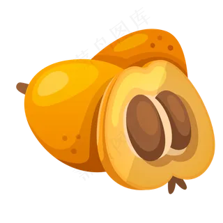 手绘卡通杏子李子