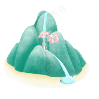 水墨中国风青山免扣,免抠元素
