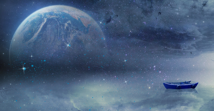 星空唯美创意简约合成