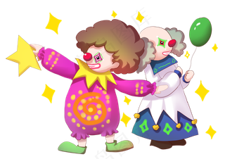 愚人节拿着道具的两个小丑,免抠元素