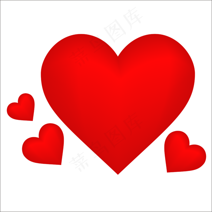 手绘水彩质感爱心,免抠元素