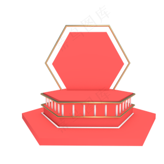 618红色立体展台