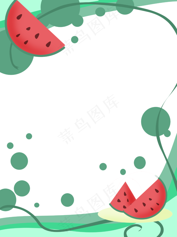 西瓜水果夏日边框