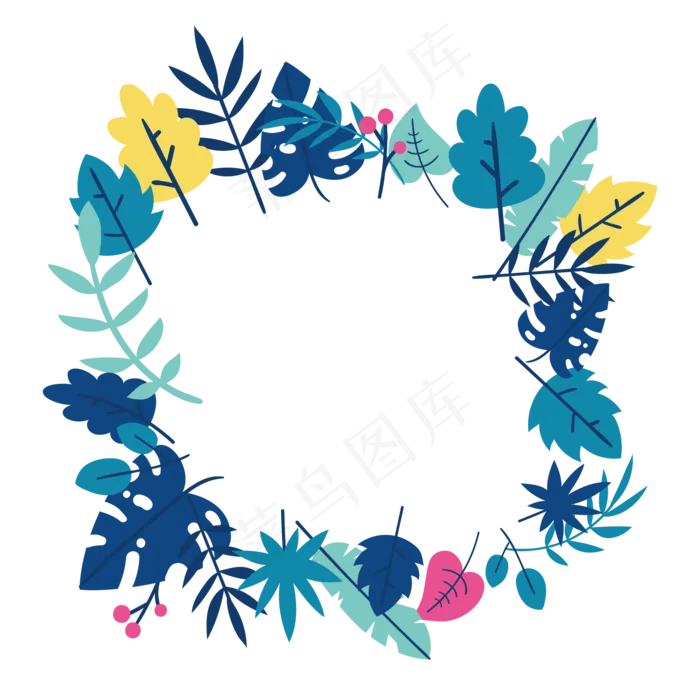 卡通夏至夏季叶子免扣素材ai矢量模版下载