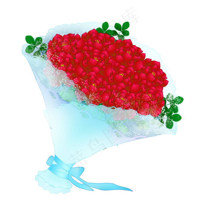 红玫瑰捧花七夕花束,免抠元素(2000*2000px 300 dpi )psd模版下载