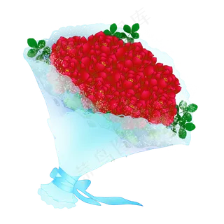 红玫瑰捧花七夕花束,免抠元素