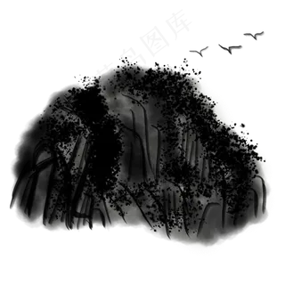 中国风山水水墨画