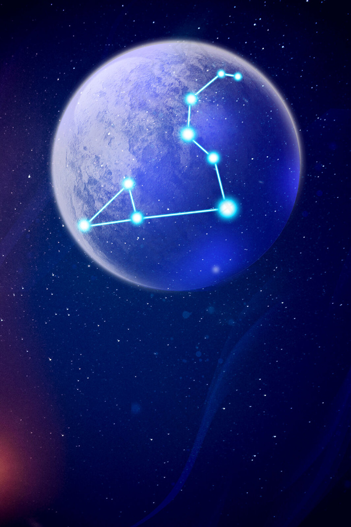 创意简约十二星座唯美背景合成