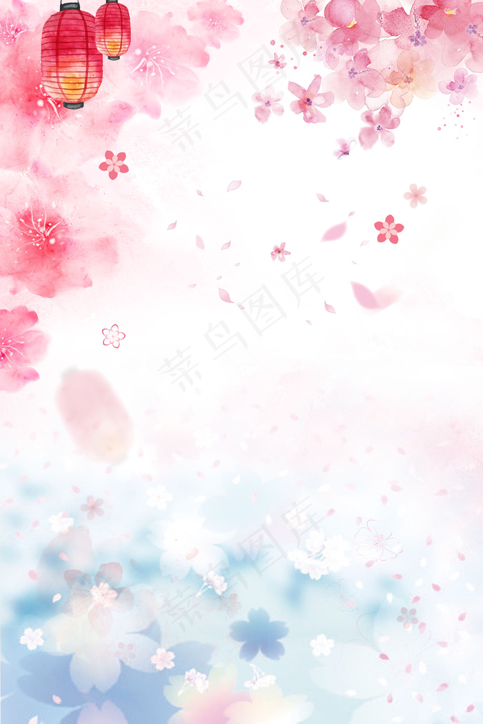 唯美浪漫樱花节背景