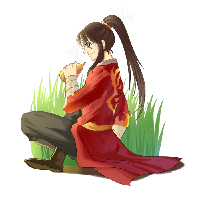 古风红衣少年(3000X3000(DPI:299))psd模版下载