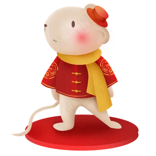 2020年新年可爱的小金鼠,免抠元素