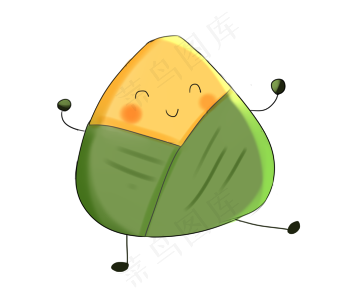 黄色开心粽子插图