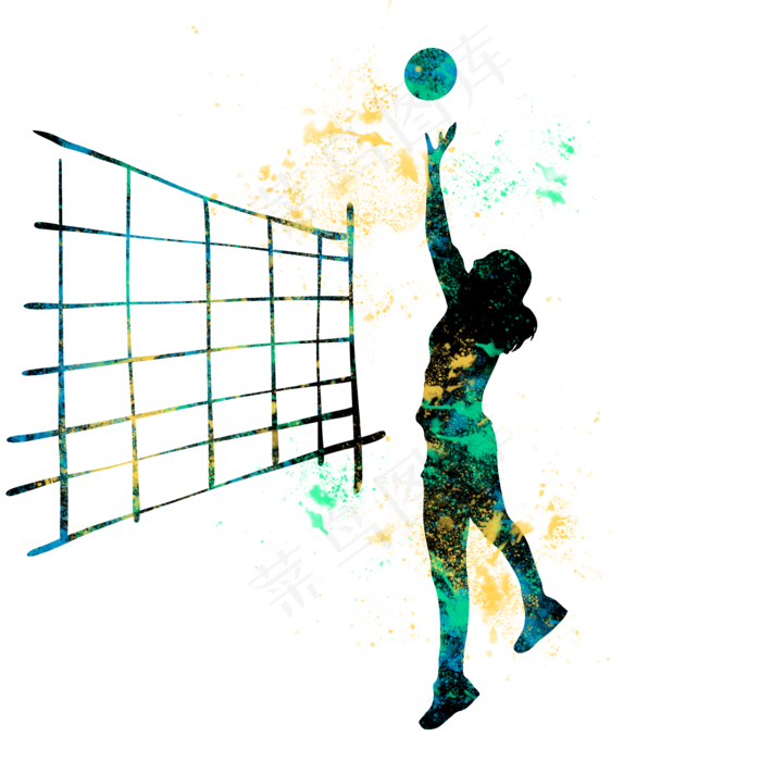 开学季排球社团招新剪影,免抠元素(2000X2000(DPI:300))psd模版下载