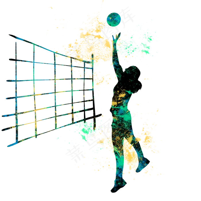 开学季排球社团招新剪影,免抠元素(2000X2000(DPI:300))psd模版下载