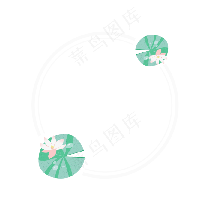 荷叶荷花圆形边框(2000X2000(DPI:300))psd模版下载
