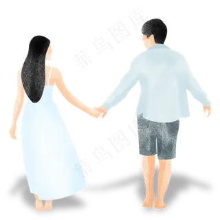 夏日度假海边的情侣免费下载