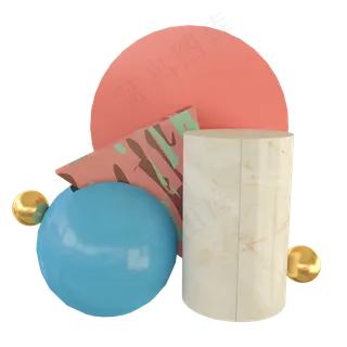 c4d立体家居电商几何装饰免费