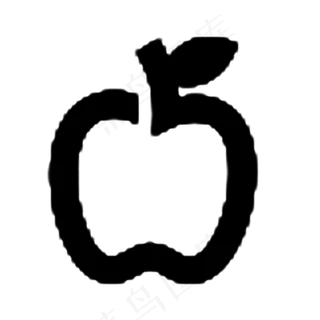 黑色创意圆弧苹果食物元素