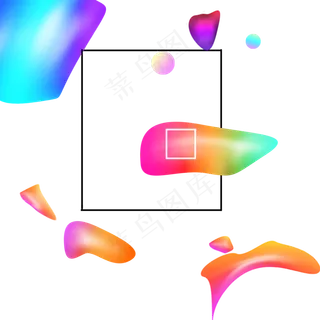 618电商流体渐变主题装饰素材