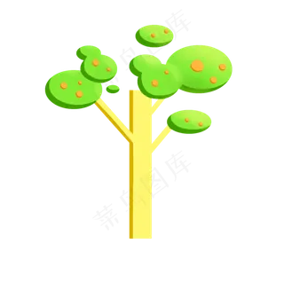 植物节绿色圆形树木