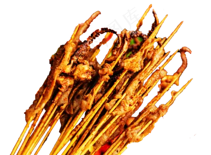 烤鱿鱼串串,免抠元素 烤鱿鱼串串,免抠元素
