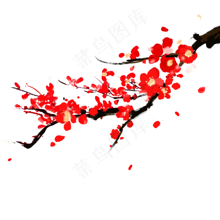 冬天梅花樱花冬季新年,免抠元素(2048X2048(DPI:300))psd模版下载