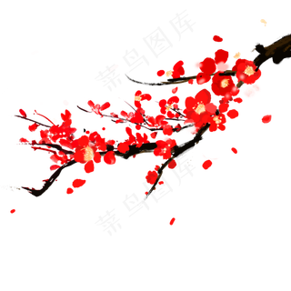 冬天梅花樱花冬季新年,免抠元素