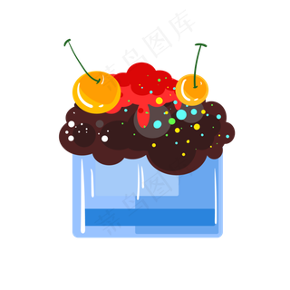 水果冰淇淋的小吃