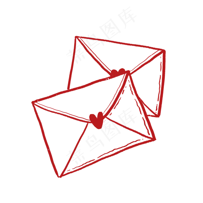 爱心信封PNG免抠素材(2048X2048(DPI:300))psd模版下载