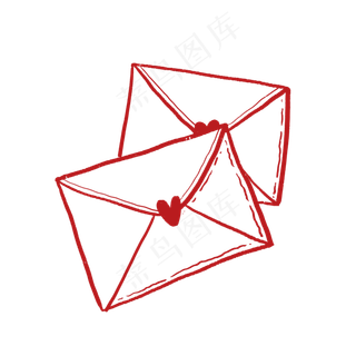 爱心信封PNG免抠素材