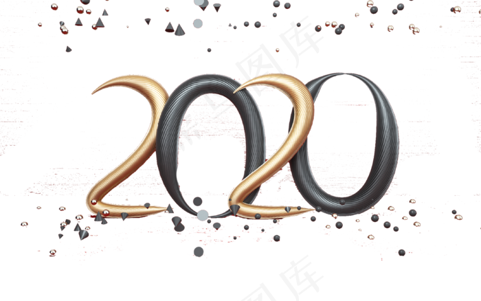 创意鼠年文字2020,免抠元素(2000X2000(DPI:300))