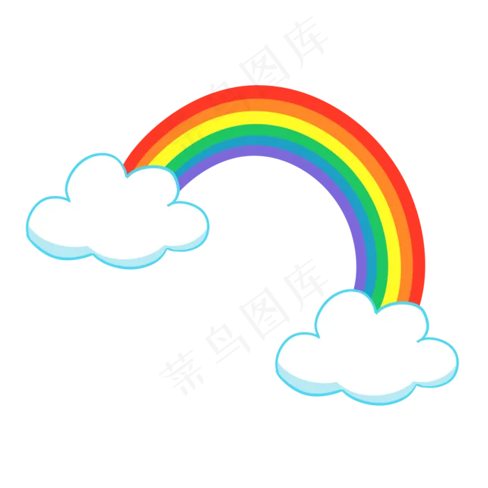 天空云朵手绘彩虹云,免抠元素(2000*2000px)psd模版下载