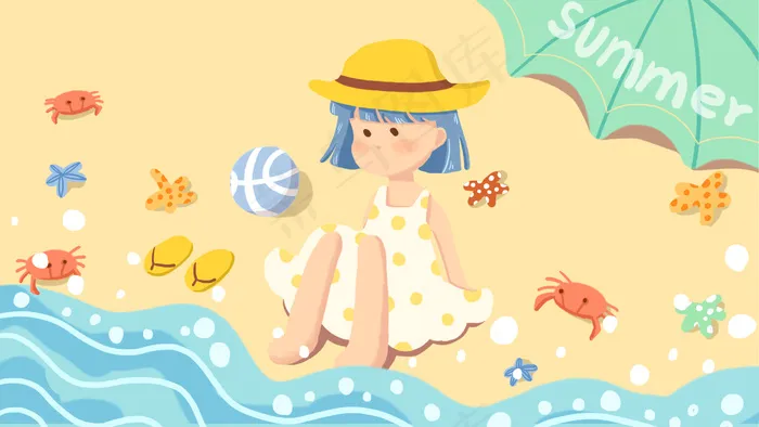 卡通清新节日二十四节气夏至(2880X1620(DPI:300))psd模版下载