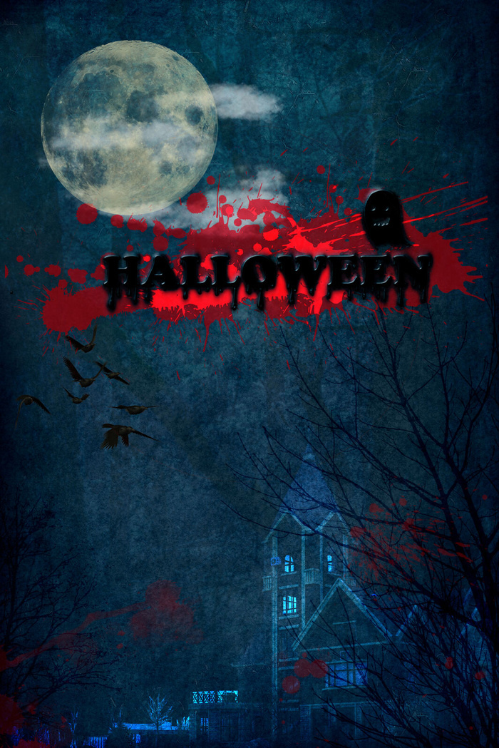 创意简约万圣节惊悚背景合成