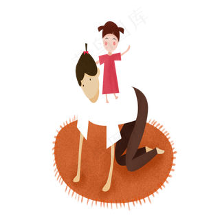 慈父女孩父亲节设计元素