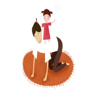 慈父女孩父亲节设计元素