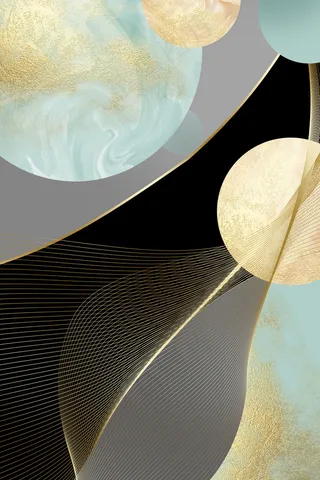 珐琅玉石 珐琅 金箔黑色 青色 金色中国风装饰画